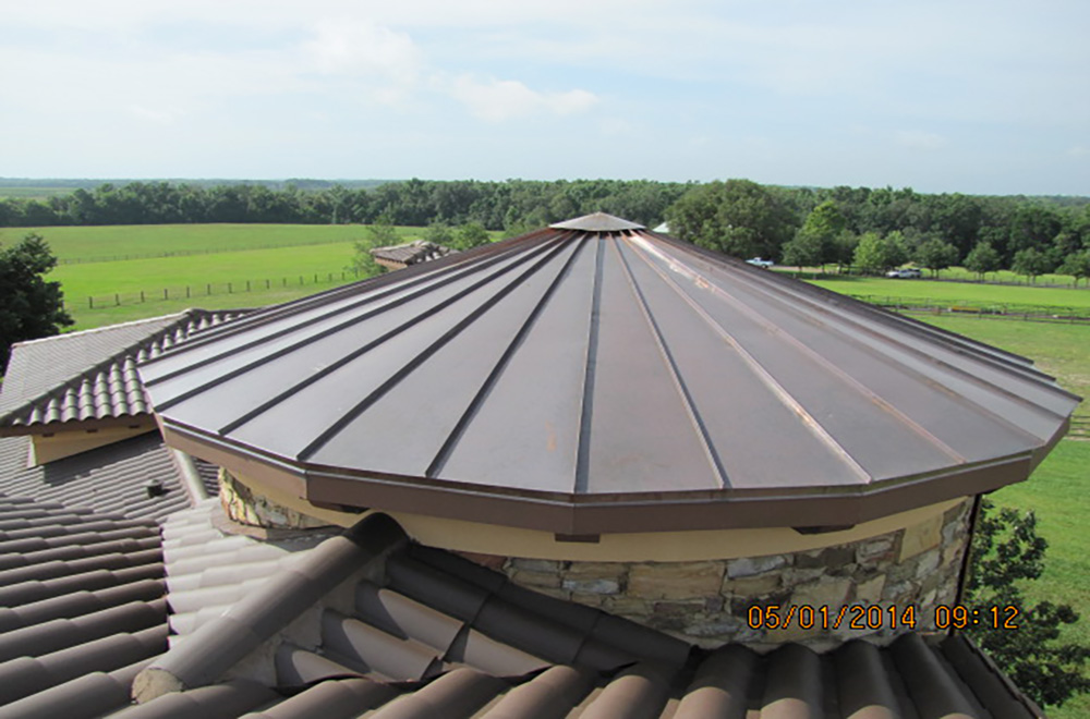 Copper Roof On Tower In Brooksville Florida