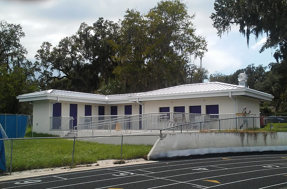 Mil Finish Metal Roof With Gutter System Hernando High School